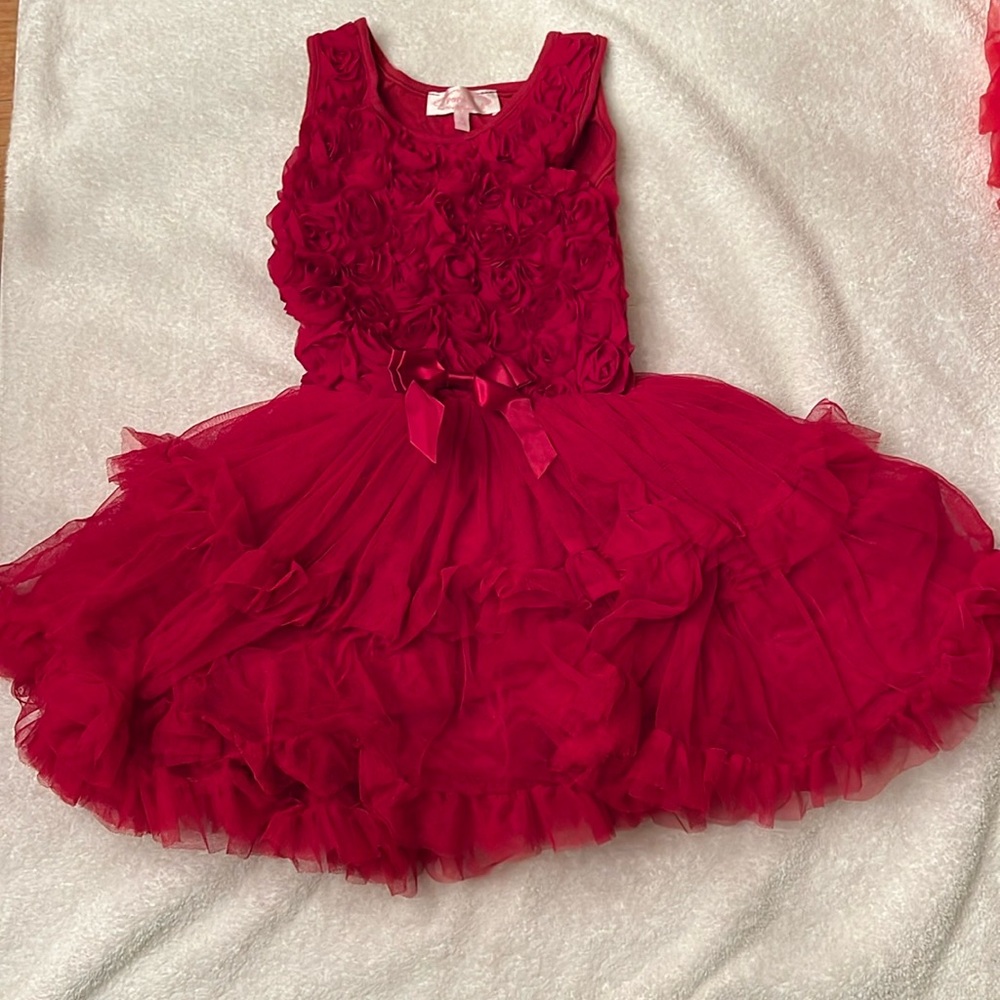 Popatu Deep Red Ruffled Dress